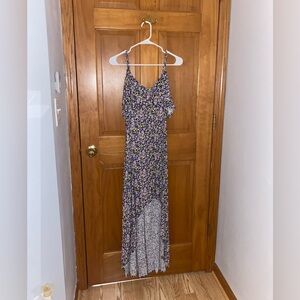 REWIND Black Floral Cold Shoulder Maxi Dress Size L